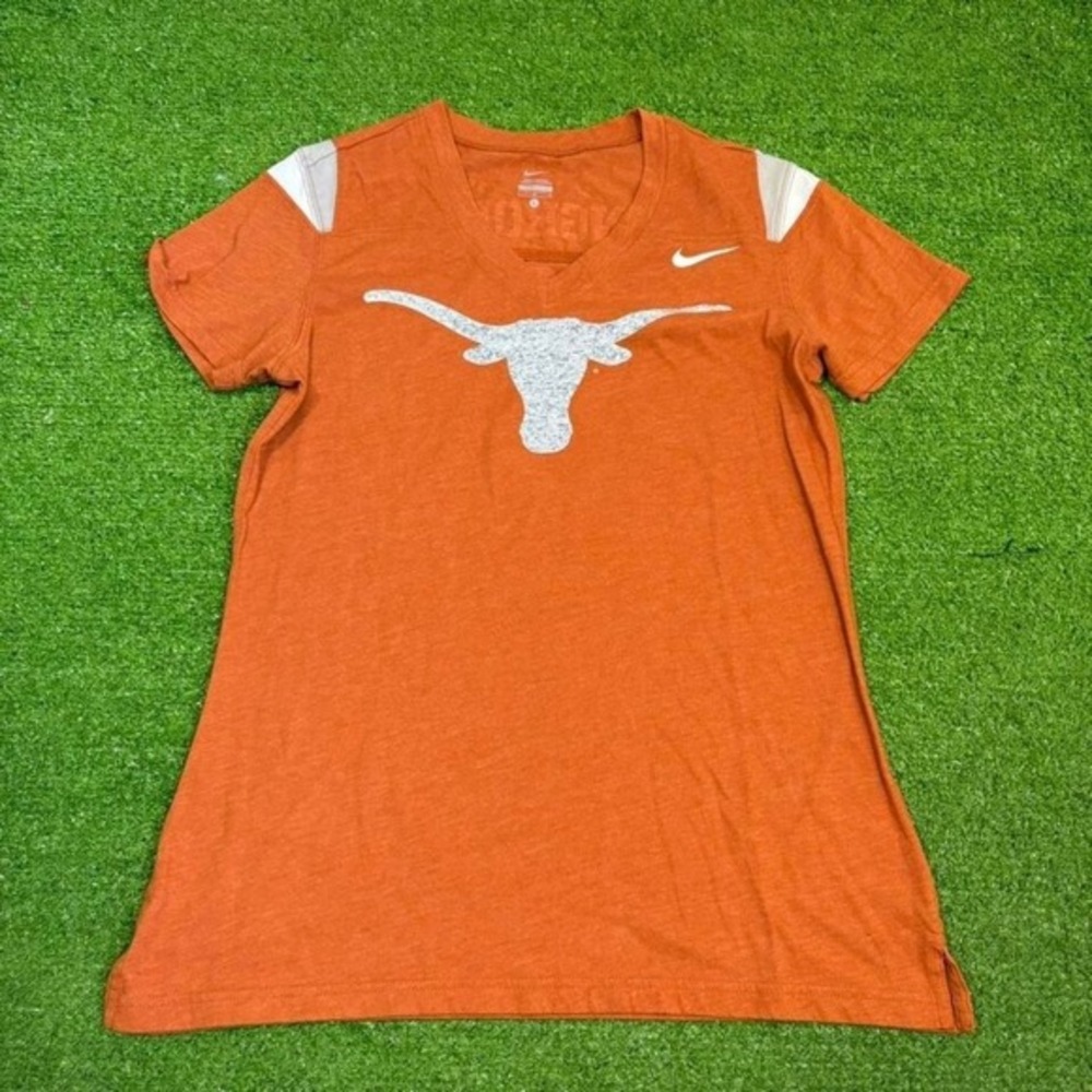 Nike Texas Longhorns Women's Large‎ V-Neck Short Sleeve Shirt Sporty Active